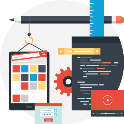 Illustration of website construction